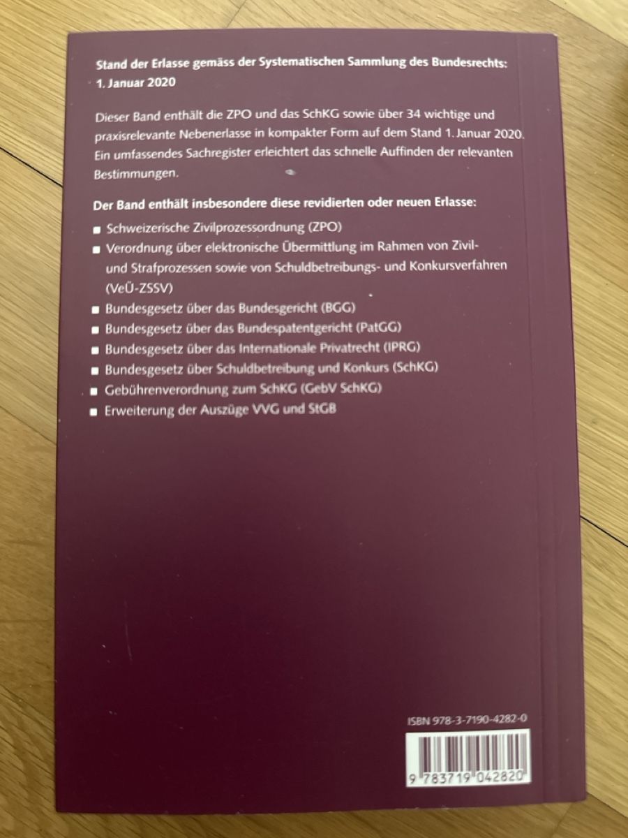 Bücher: ZPO SchKG, 2020 – Neu (gemäss Beschreibung) aus Bern von Stefanieaebi 1