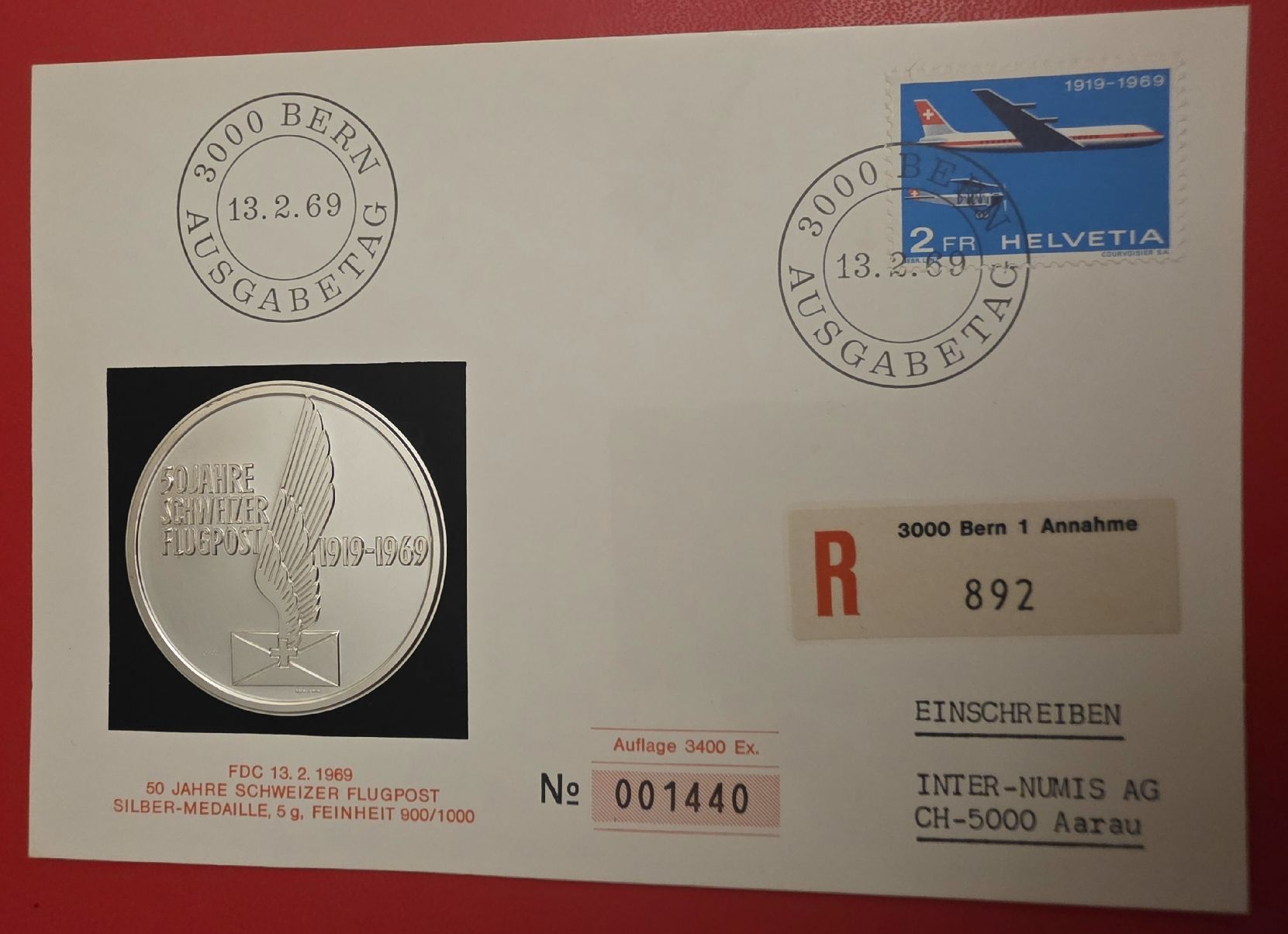 Medaillen: Numisbrief ( Silber )  – Gebraucht aus Bern von Kocholo 4