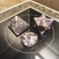 Amethyst Set – Pyramide, Stern & Herz – 3 Stück