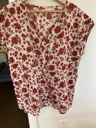 Bluse, Baumwolle mit Blumen XL