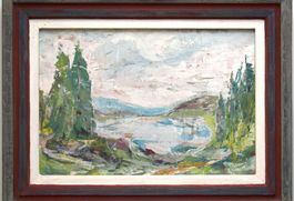Expressive Landschaft Landschaftsgemälde Rahmen Shabby Chic