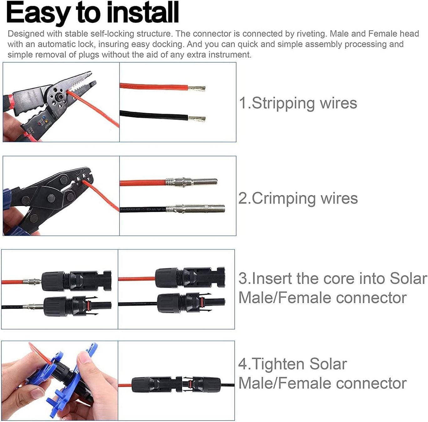 Dispositivi a energia solare: 4 Y-Abzweig-Solarpanel-Adapter Stecker Solarpanel Solarkabel – Nuovo (secondo la descrizione) da Thun venduto da yesky 2