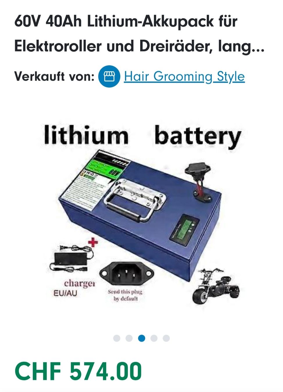 Batterien: Akku 60V 40Ah – Neu (gemäss Beschreibung) aus Subingen von mar_8yhc 2