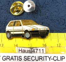 FIAT UNO WEISS OLDI AUTO PIN GLASIERT MIT SECURITY-CLIP