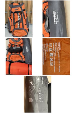 Camping Komplettset-Rucksack 55 L, 2-Pers-Zelt, Matte&Kissen