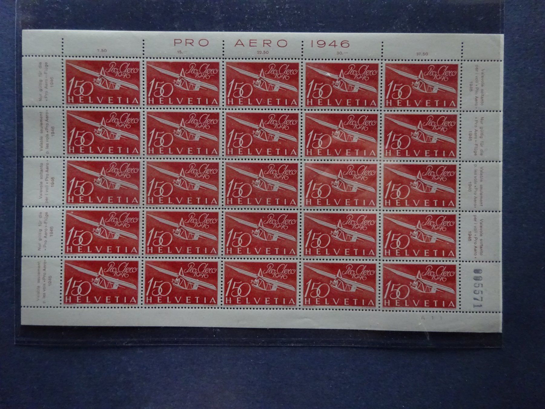 Tutti i francobolli: 1946 FO41 Bogen postfrisch** – Usato da Appenzell-Steinegg venduto da adi1975 1