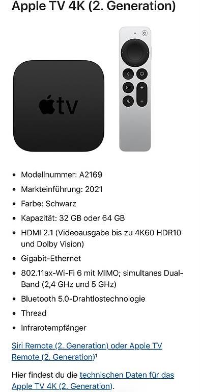 Lettore multimediale & Streamer: Apple TV 4K 2. Gen – Usato da Kloten venduto da kevinho15 3