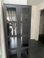 IKEA Brimnes Vitrinenschrank - schwarz, 80x190cm, neuwertig