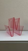 Zeitungsständer Acryl transparent rosa vintage