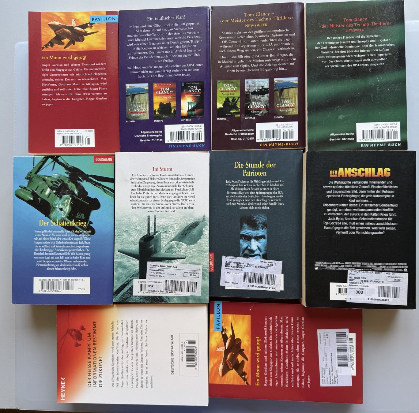 Bücher: 10 Romane Tom Clancy – Gebraucht aus Schwyz von Monpe1 1