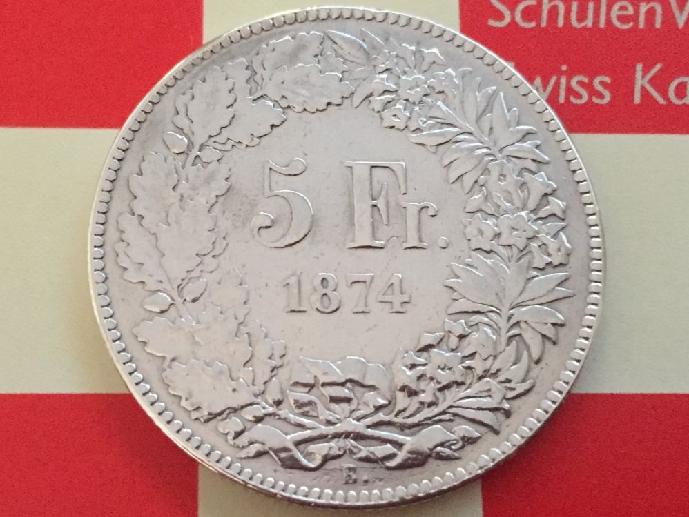 Tutti le monete: 5 Franken 1874B. ss+ mit Randfehler! – Usato da Elsau venduto da herbybay 6