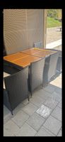 Gartentisch mit 6 Stühlen Polyrattan Holzoptik