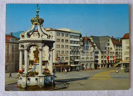 AK EINSIEDELN SZ, Marienbrunnen, Dorfpartie