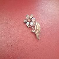 Brosche Blume mit Steinen unbestimmt gebraucht
