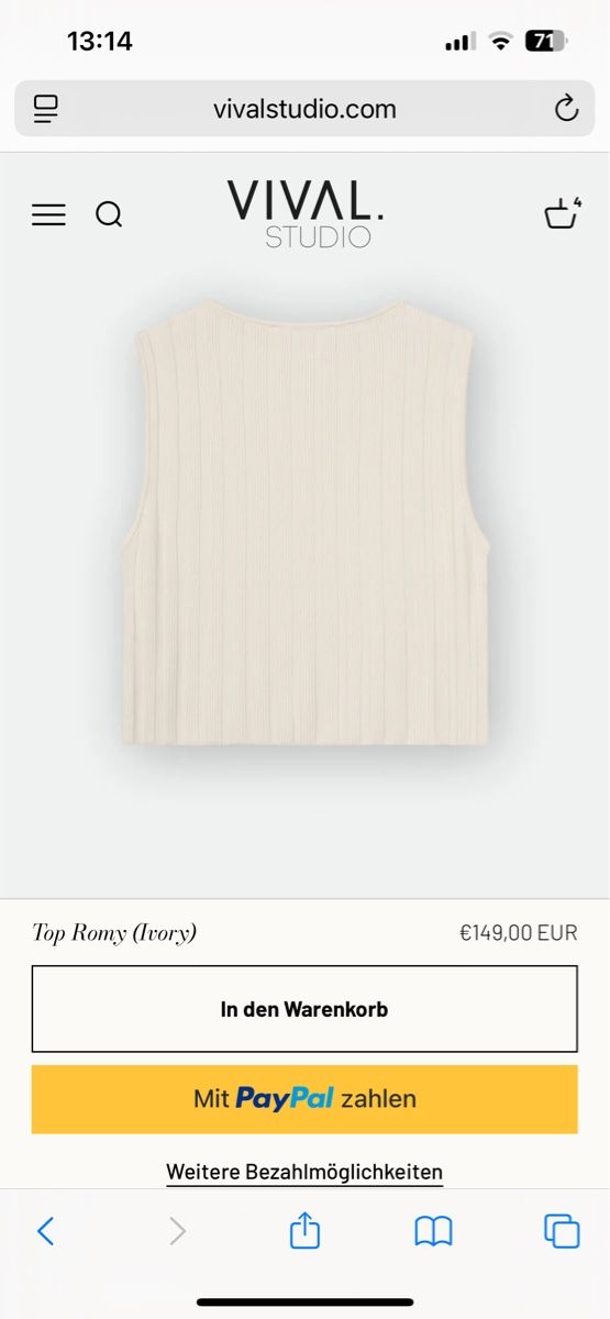 Top: Vival Studio Top Romy, Ivory - Gr. M – Usato da Andwil SG venduto da nin_y2zm 7