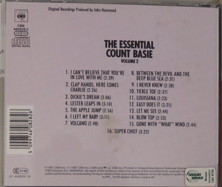 CD: Count Basie - The Essential - Volume 2 – Usato da Luzern venduto da CONTENTI 2