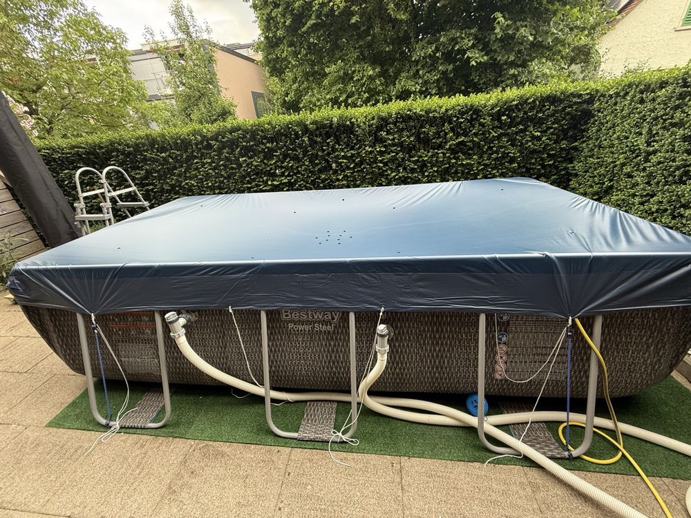 Bestway Frame Pool, 4x2m (80cm Tiefe) inkl. Abdeckung! (Gebraucht) in ...
