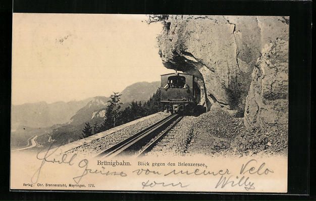 Cartoline postali: Brünigbahn mit Blick gegen den Brienzer – Usato da Berlin venduto da bartko-reher
