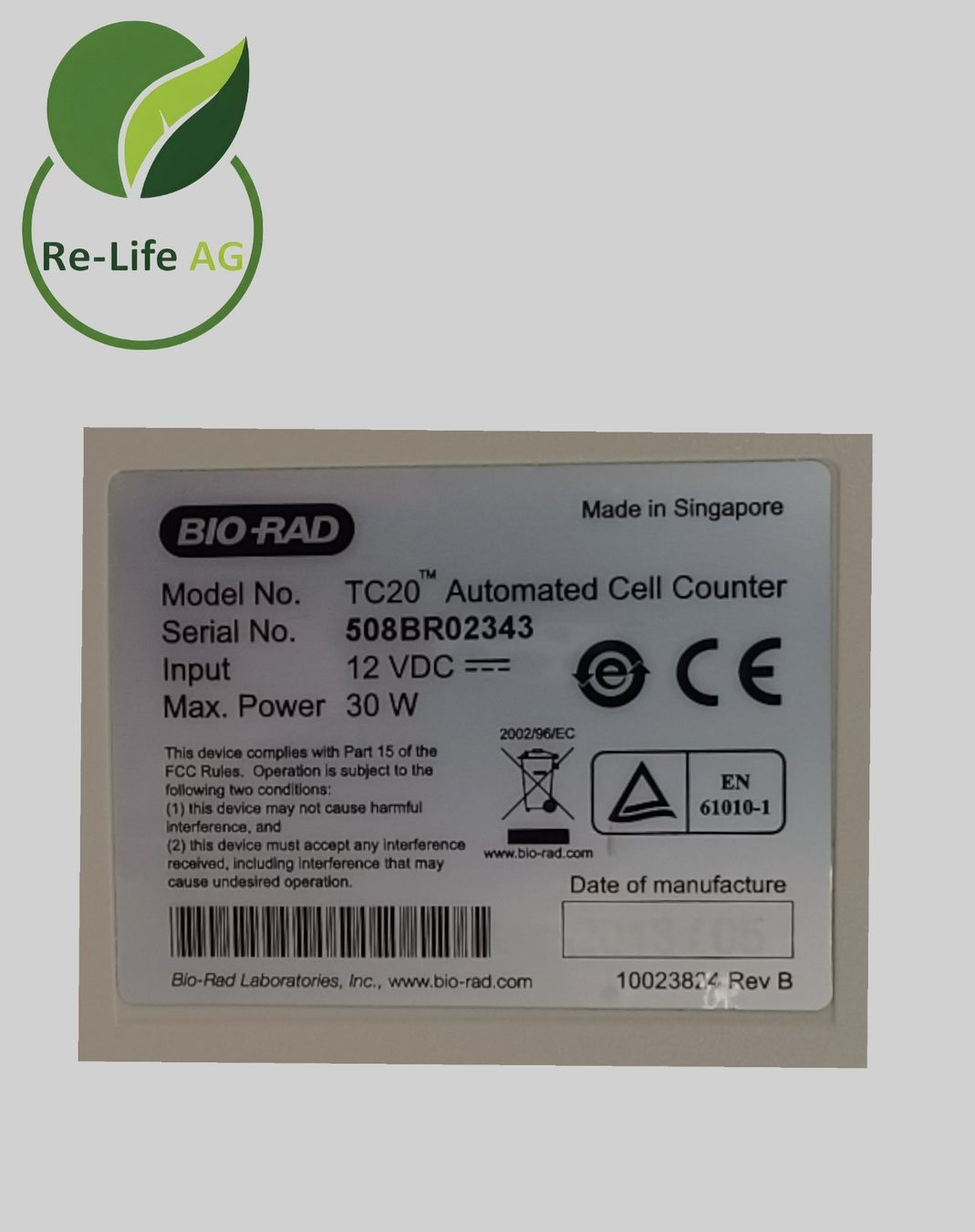 Tutte le macchine: Bio-Rad TC20 Automated Cell Counter – Usato da Reinach BL venduto da Re-LifeAG_Labor 5