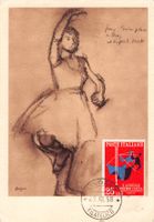 Kunstpostkarte DEGAS - Danseuse sur une jambe, bras levé