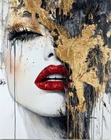 Malen nach Zahlen: Frauenportrait mit Gold 40x50cm