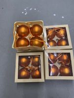 16 Inge-Glas Christbaumkugeln orange matt neuwertig