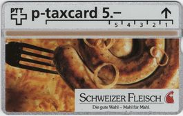 5 CHF Schweizer Fleisch, Wurst - seltene Kunden Taxcard