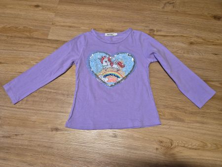 Shirt mit Pailetten Einhorn Gr. 116