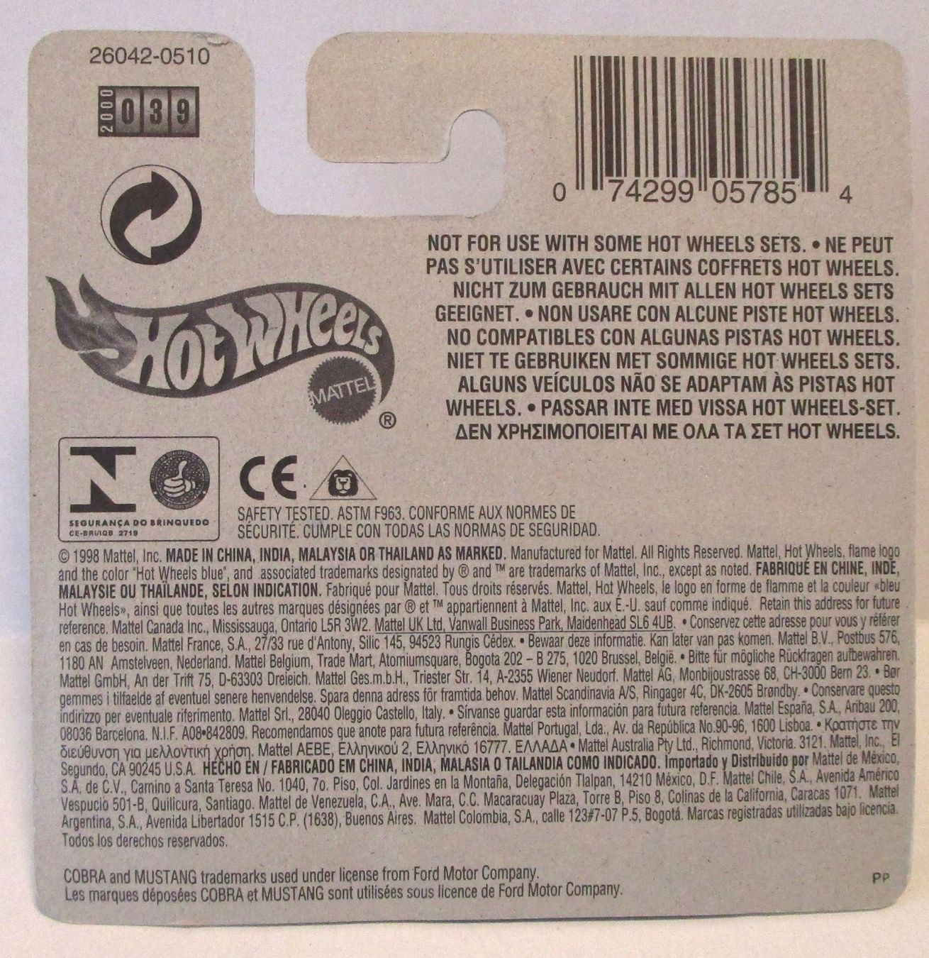 Hot Wheels Modellautos: HOT WHEELS MUSTANG COBRA - 26042 – Neu und originalverpackt aus Chêne-Bourg von breno56 3
