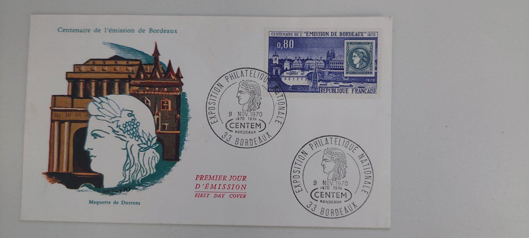 Alle Briefmarken: Bordeaux Ersttagsbrief 1970, 8. - 23. August – Neu (gemäss Beschreibung) aus Wil SG von ram_c5j2