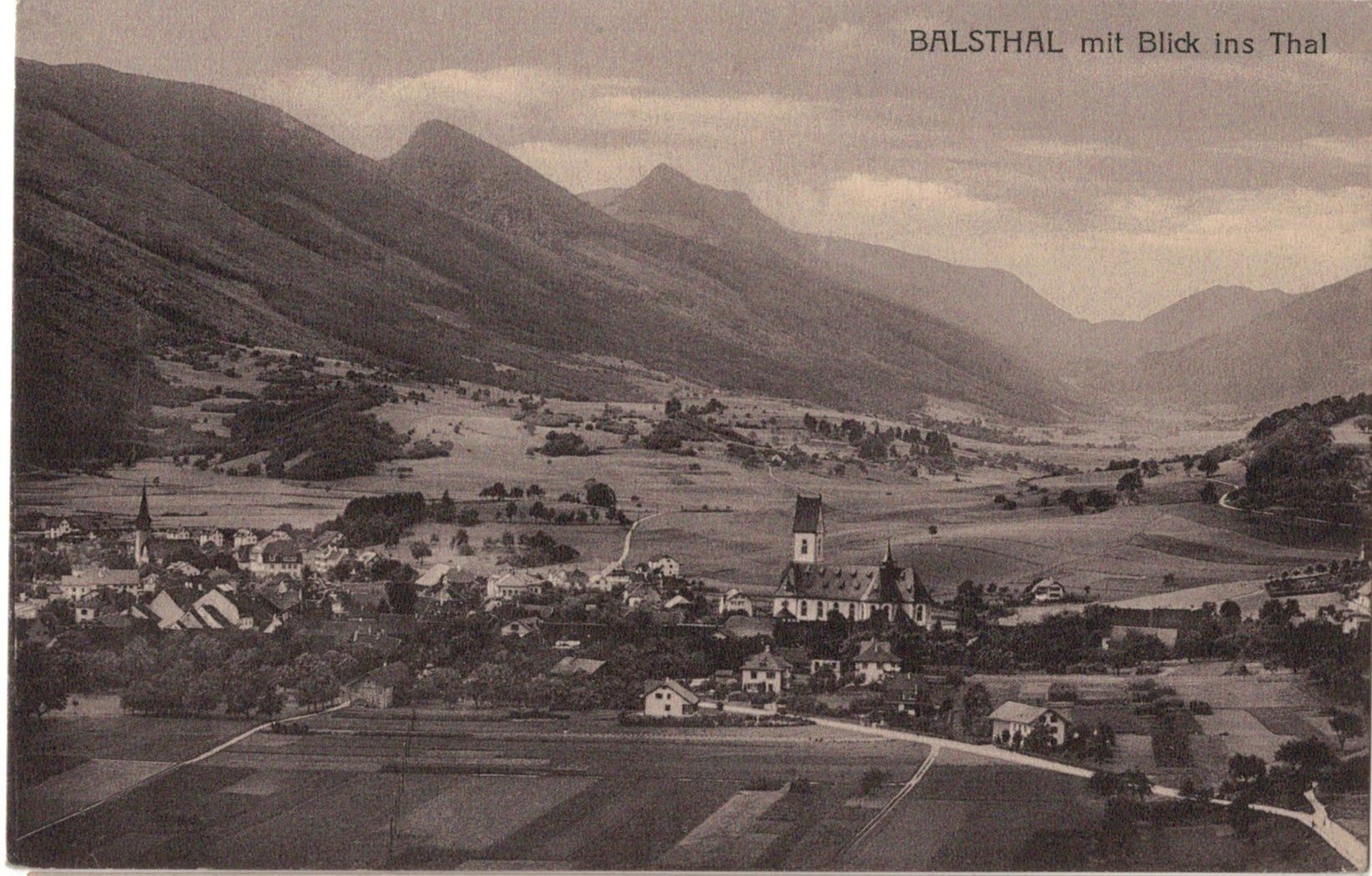 Cartoline postali: Balsthal SO Ortsansicht Nr.37571 , ca.1910 – Usato da Solothurn venduto da Bepposol