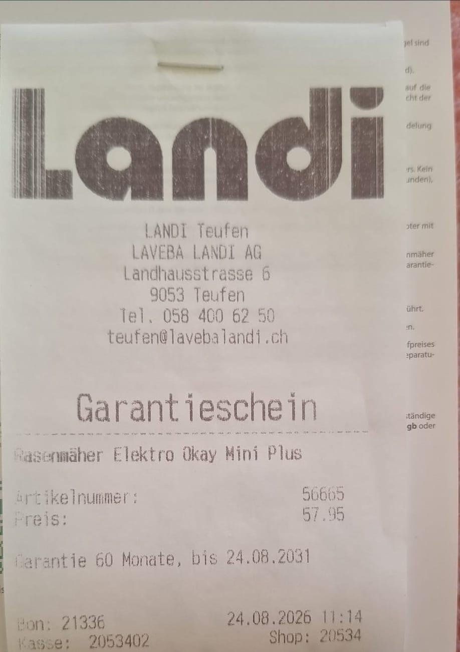 Tagliaerba: Rasenmäher Elektro Okay Mini Plus – Nuovo (secondo la descrizione) da Speicher venduto da Iku 1
