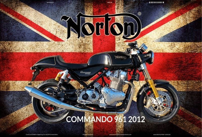 Norton Insegne: Blechschild-NORTON COMMANDO 961 2012 – Nuovo e nell'imballaggio originale da Rupperswil venduto da big-one-sale