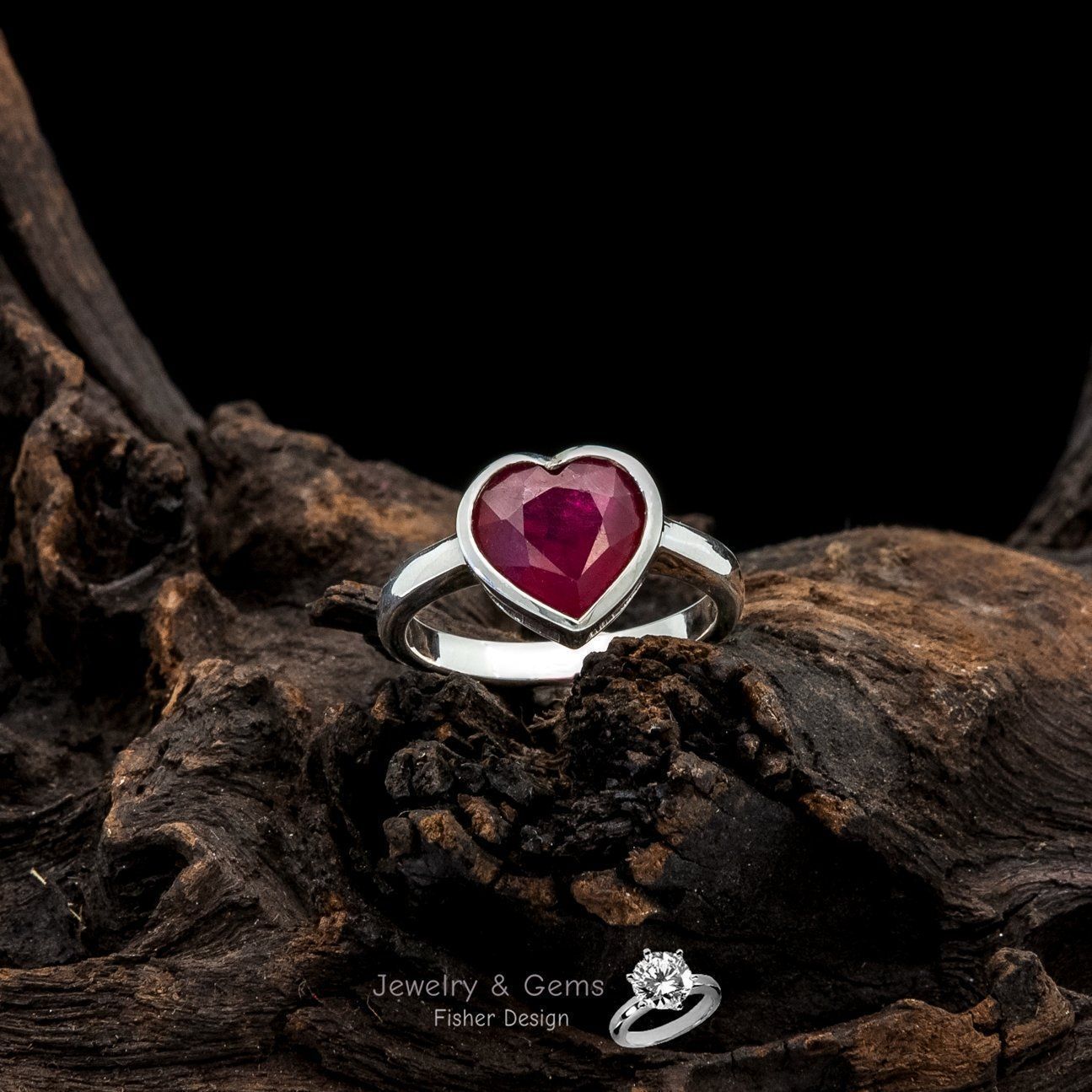 Anelli: Rubin Herz Ring (4.8ct.) Handmade – Nuovo e nell'imballaggio originale da Zürich venduto da GOS08 2