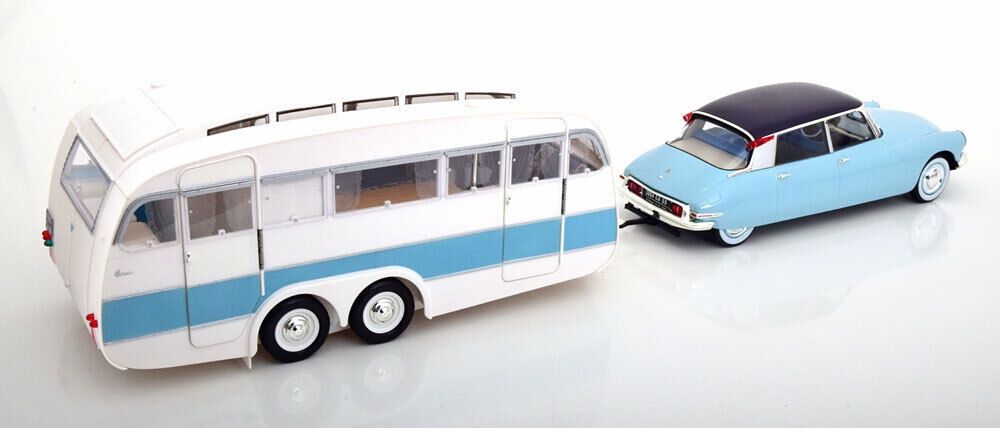 NOREV 1/43 DS 19 Rouge + Caravane Hénon - Miniature Rare