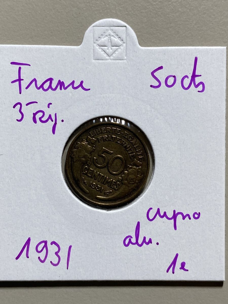 Alle Münzen: France - 50 centimes - 1931 – Gebraucht aus Payerne von Mike1682