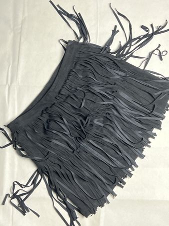 Rock Damen H&M Divided Fransen Kunstleder Grösse 40 neu