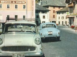 SAN BERNARDINO: Hotels, Oldtimer & BP-Tankstelle 1963