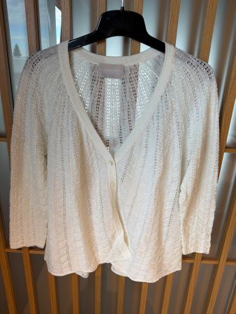 Hemisphere Leinen Strickjacke weiss Grösse 36 gebraucht