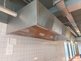 Dunstabzugshaube Edelstahl Gastro Küche, Licht 365x130x60 cm