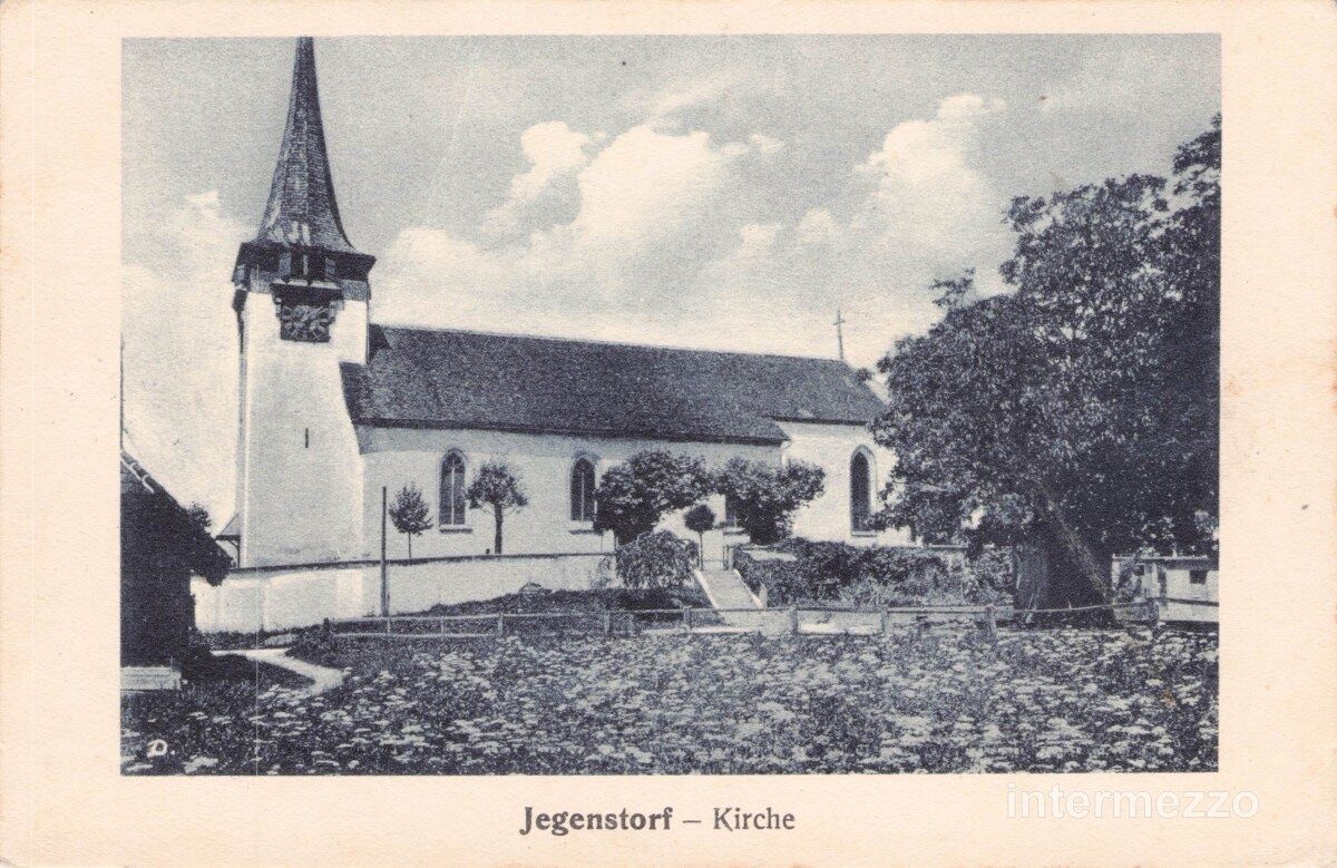 Cartoline postali: Jegenstorf BE // 1923 Kirche // Sommer – Usato da Basel venduto da intermezzo12