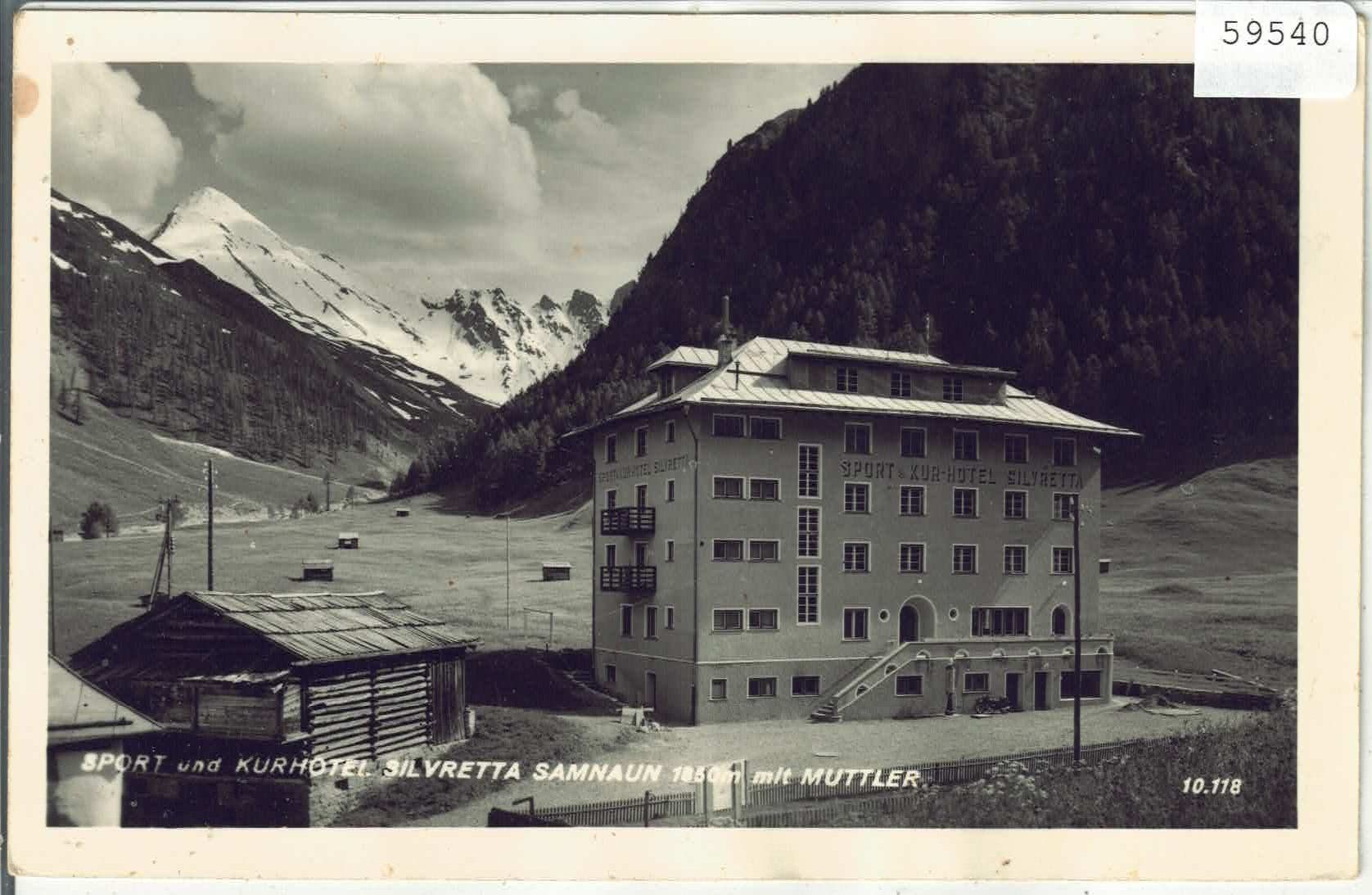 Cartoline postali: Kurhotel Silvretta Samnaun mit Muttler – Usato da Ettingen venduto da Kartenplanet