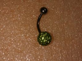 BAUCHNABEL PIERCING,,,HELLGRÜN KRISTALL