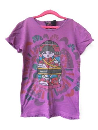 Gr. 134 140 DESIGUAL Tshirt lila mit Babuschka