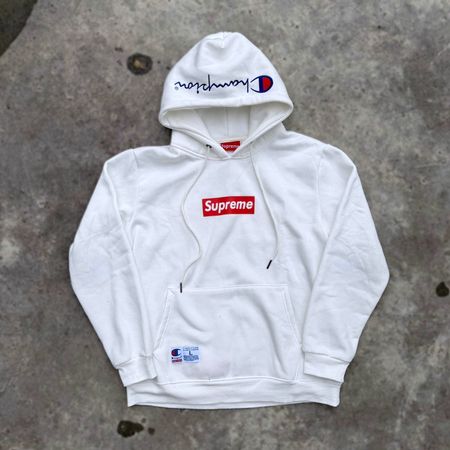 Supreme x Champion Hoodie, weiss, Grösse L, Neu!
