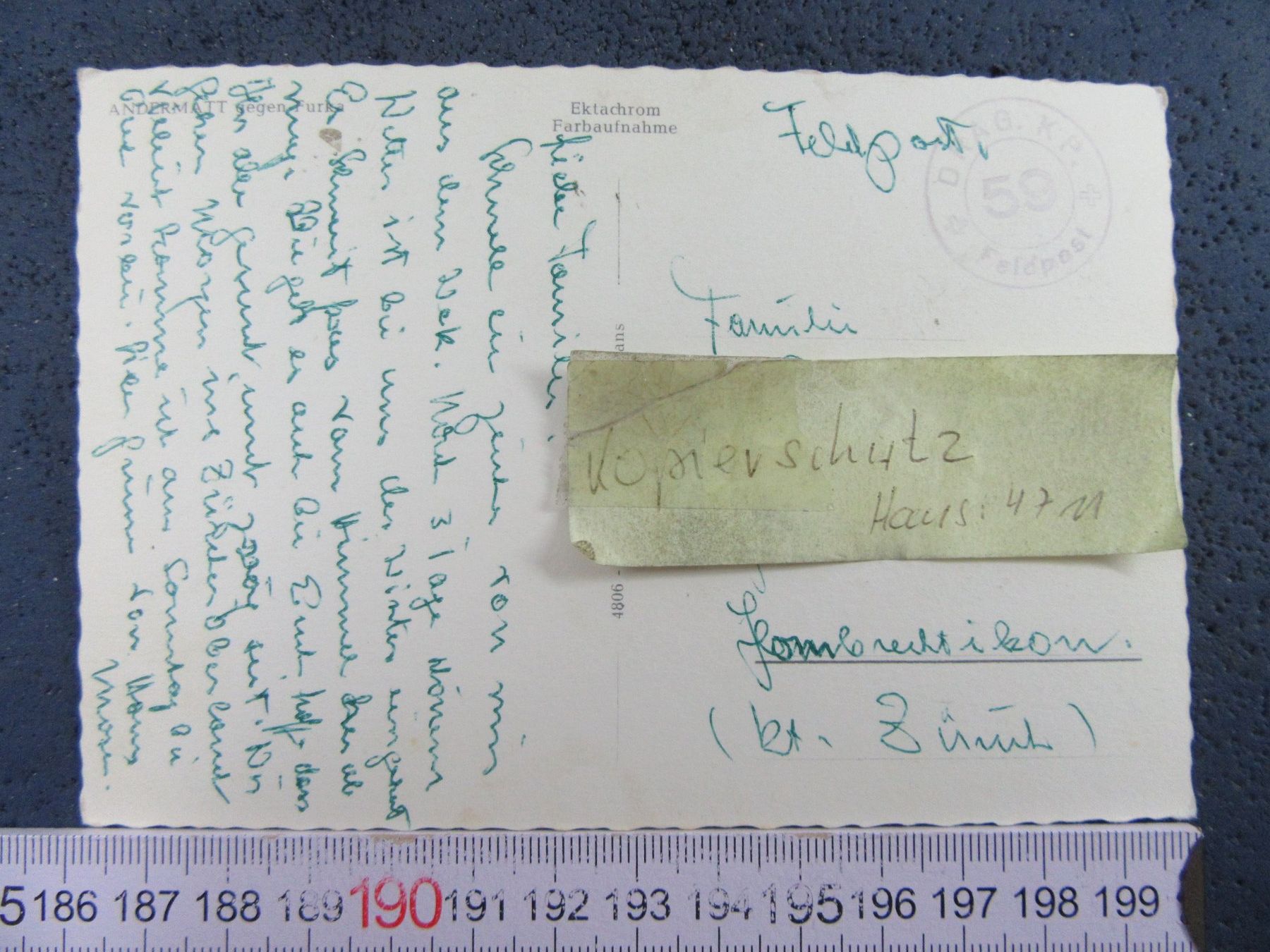 Cartoline postali: ANDERMATT GEGEN FURKA URI AK FELDPOST – Usato da Ettingen venduto da Hausi4711 1