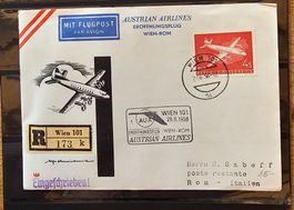 Österreich - Erstflug Brief Austrian airlines, 1958