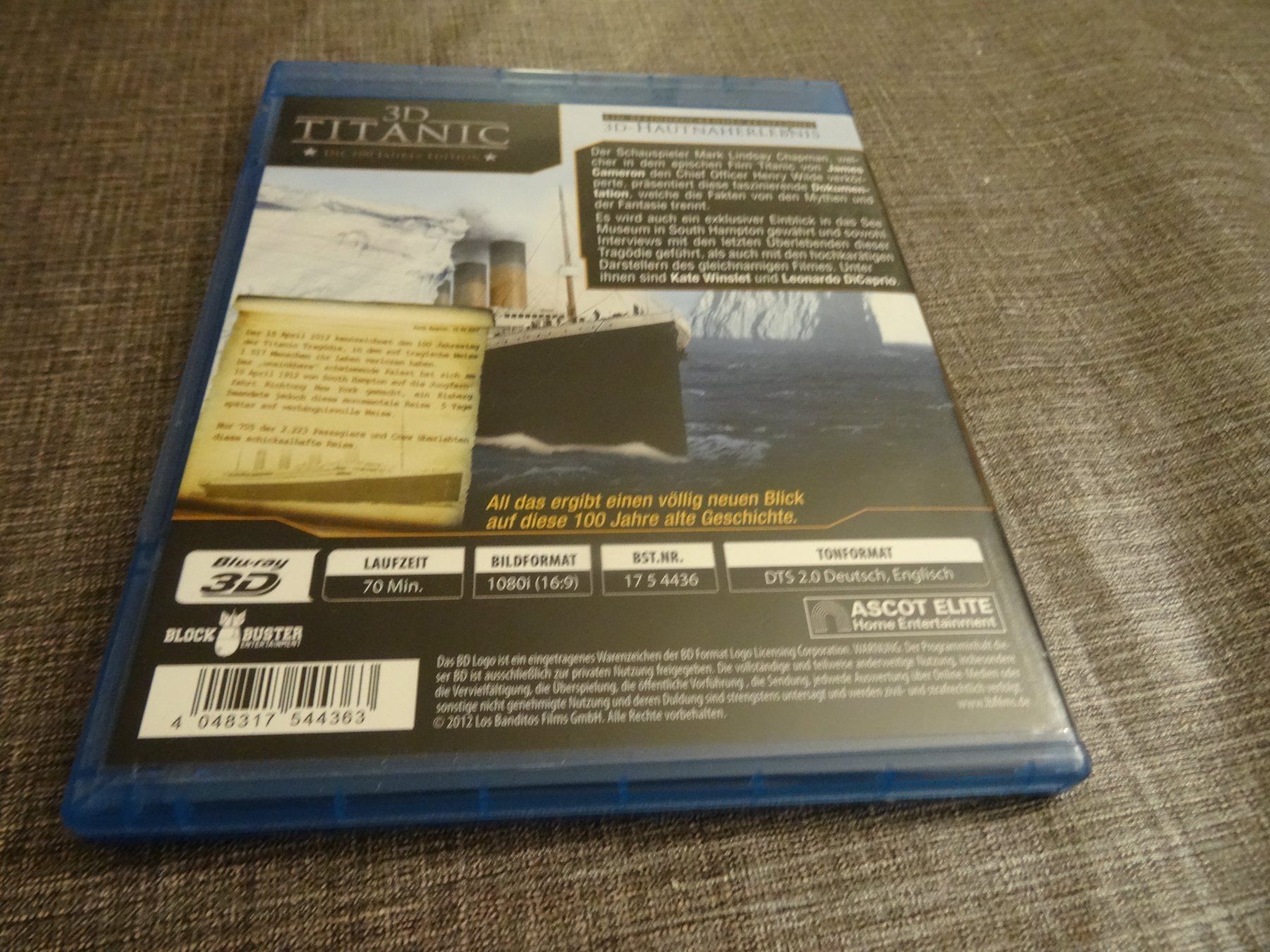 Tutti i DVDs: Titanic 3D Blu-ray 100 Jahre Edition – Usato da Olten venduto da Disc-Verkauf 2