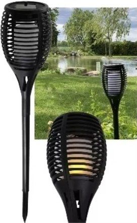 Lampade: LED Solar Gartenleuchte "Flamme" mit Erdspiess – Nuovo e nell'imballaggio originale da St. Niklausen OW venduto da LED-Shop