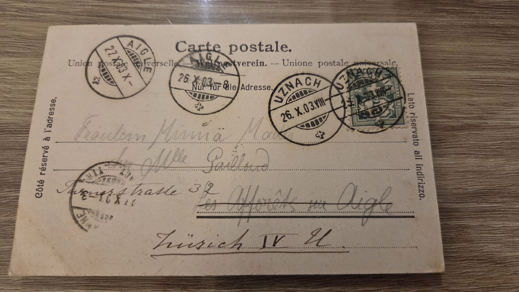 Cartoline postali: 1903 Ansichtskarte Uznach mit Speer – Usato da Arni AG venduto da Moth68 1